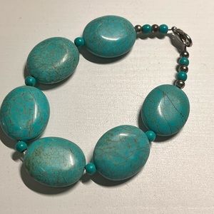 Turquoise Tibetan beaded bracelet.